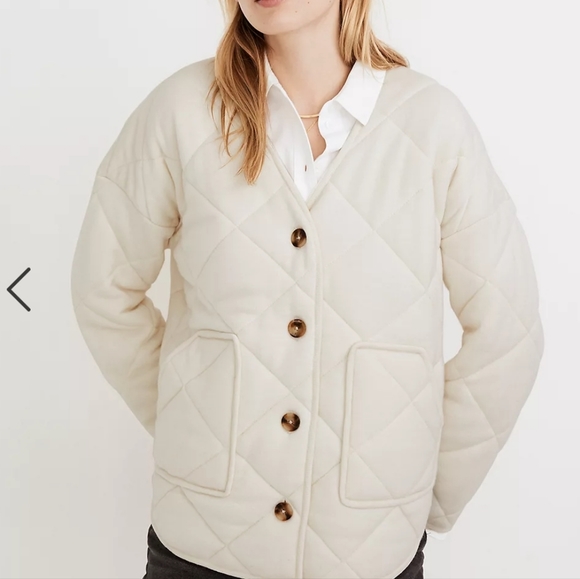 Madewell Quilted Sweater Jacket Merino Wool - Picture 2 of 11